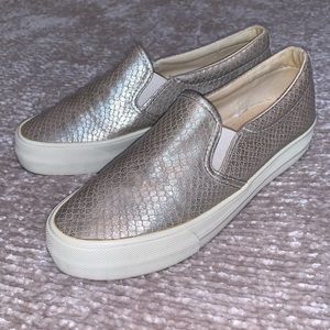 AE Gold shimmer snake sneakers